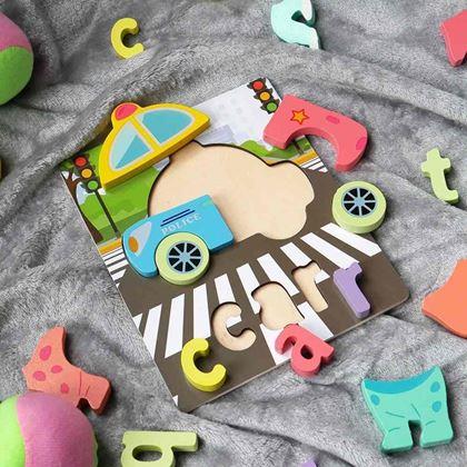 Obrazek z Angielskie puzzle dla najmniejszych - samochodzik