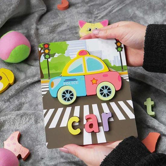 Obrazek z Angielskie puzzle dla najmniejszych - samochodzik