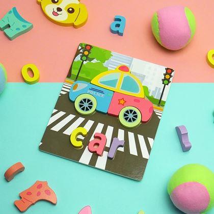 Obrazek z Angielskie puzzle dla najmniejszych - samochodzik