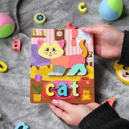 Obrazek z Angielskie puzzle dla najmniejszych - koteczka