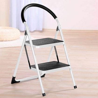 Obrazek z Składane metalowe stopnie 2-stopniowe 83 cm