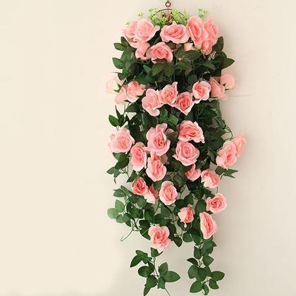 Obrazek z Sztuczna zwisająca roślina 90 cm - różowo-pomarańczowy