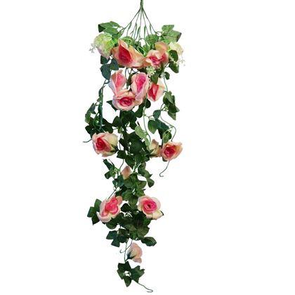 Obrazek z Sztuczna zwisająca roślina 90 cm - różowo-pomarańczowy