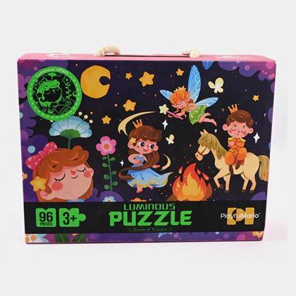 Obrazek z Świecące w ciemności puzzle dla dzieci 96 elementów - księżniczki