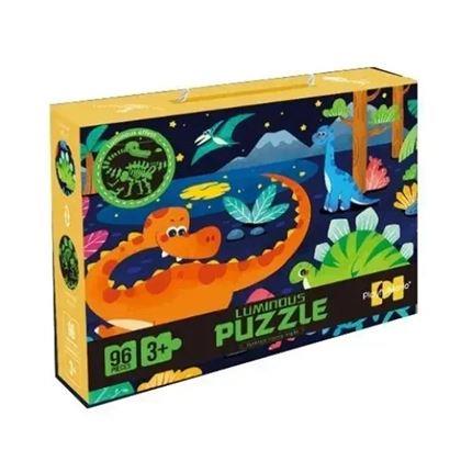 Obrazek z Świecące w ciemności puzzle dla dzieci 96 elementów - dinozaury