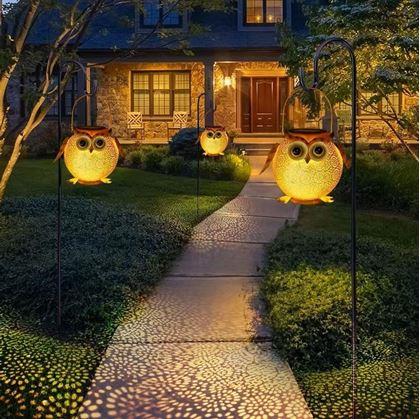 Obrazek z Solarna lampa ogrodowa LED - sowa