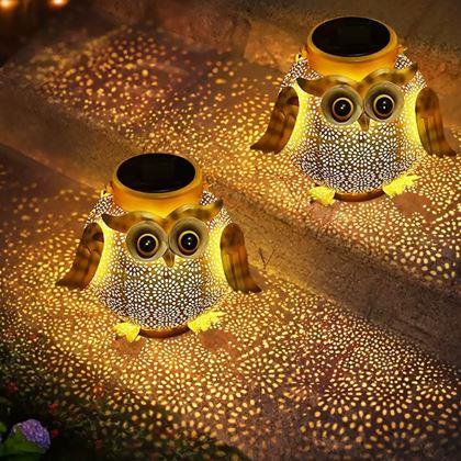 Obrazek z Solarna lampa ogrodowa LED - sowa