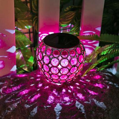 Obrazek z Kolorowa lampa solarna  - różowa