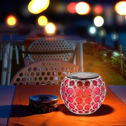 Obrazek z Kolorowa lampa solarna  - różowa