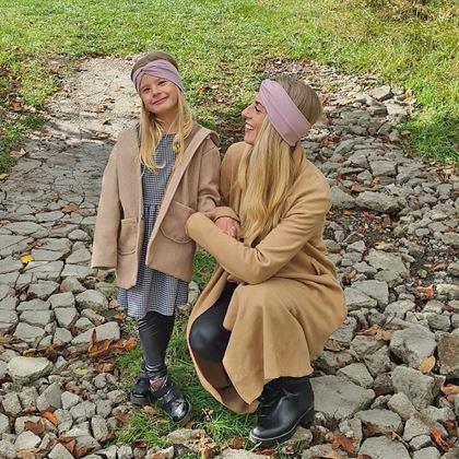 Obrazek z Zestaw 2 opasek na głowę - Matka i córka  -  stary róż