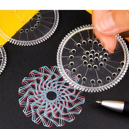 Obrazek z Zestaw szablonów do rysowania - spirograf