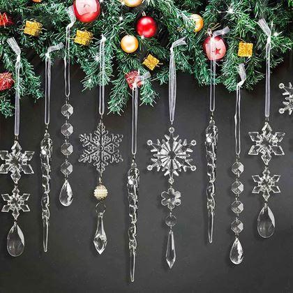 Obrazek z Ozdoby choinkowe 5 szt. - lodowe ornamenty