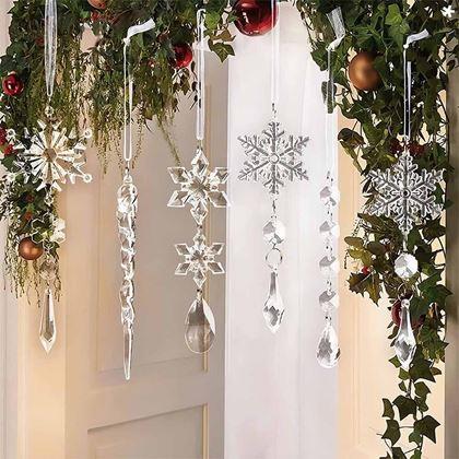 Obrazek z Ozdoby choinkowe 5 szt. - lodowe ornamenty