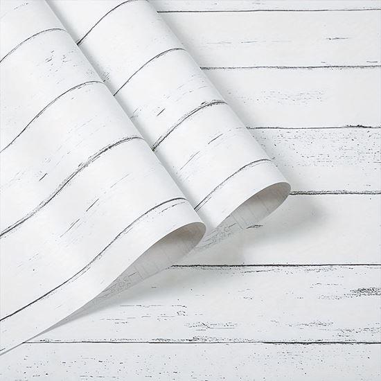 Obrazek z Tapeta samoprzylepna 200x45 cm - białe drewno