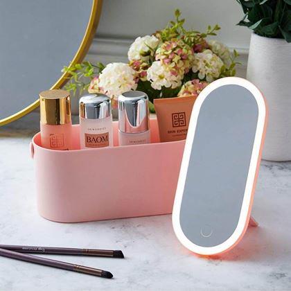 Obrazek z Kosmetyczna kuferka z lusterkiem LED
