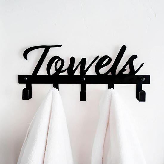 Obrazek z Metalowy wieszak na ręczniki 5 haczyków