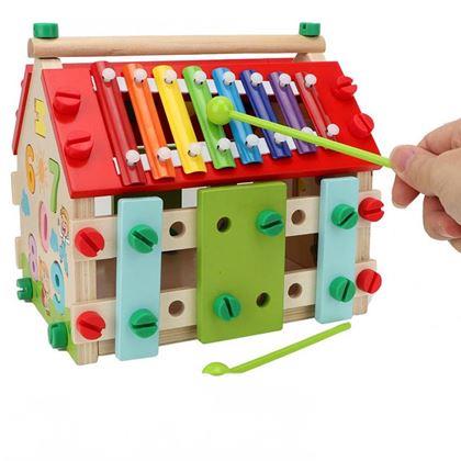 Obrazek z Drewniany domek dla dzieci - Edukacyjny