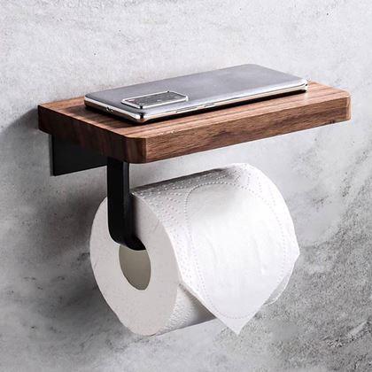 Obrazek z Uchwyt na papier toaletowy z półką