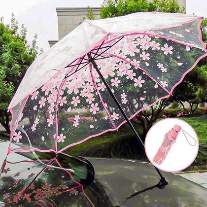 Obrazek z Przezroczysty parasol - kwiaty 
