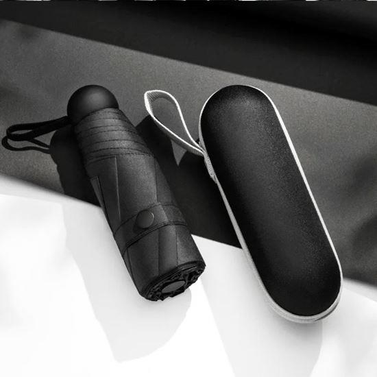 Obrazek z Mini składany parasol z etui - czarny