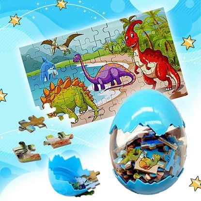 Obraz Puzzle z motywem dinozaurów  - niebieskie