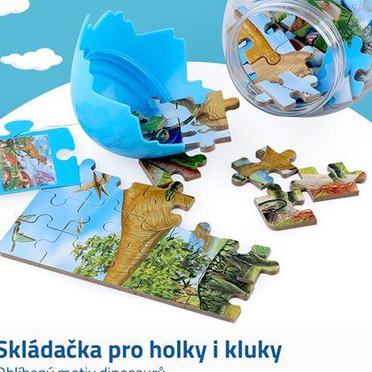 Obrazek z Puzzle z motywem dinozaurów  - niebieskie