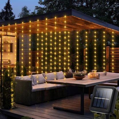 Obraz Solarny LED kaskadowy łańcuch świetlny – 10 pasm × 1 m