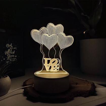 Obrazek z Dekoracyjna lampa 3D  -  serca