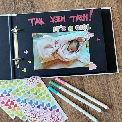 Obrazek z Dziennik wspomnień/album dziecięcy + kreatywny zestaw naklejek