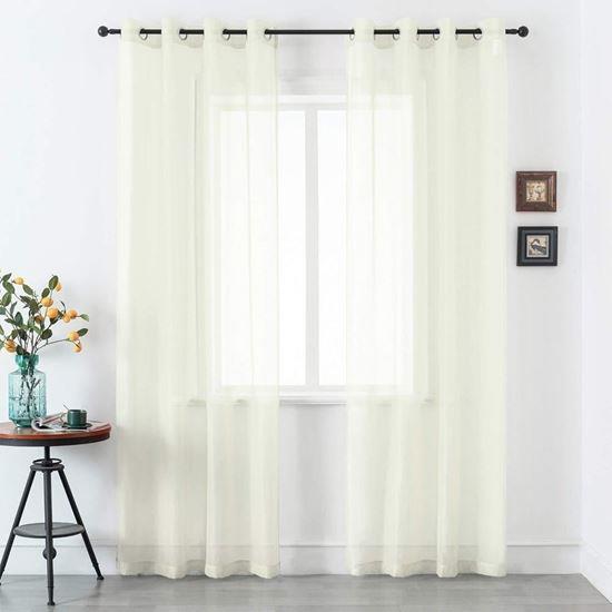 Obrazek z Firanka woalowa 130 x 230 cm  -  kremowa