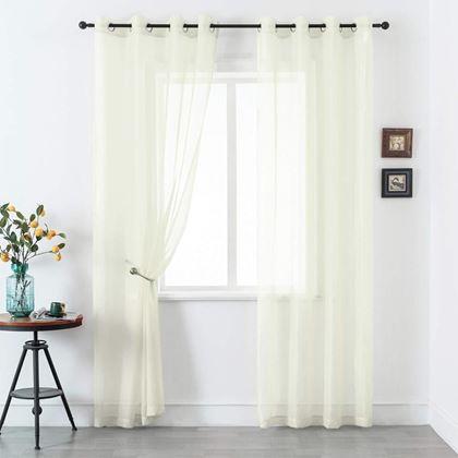 Obrazek z Firanka woalowa 130 x 230 cm  -  kremowa
