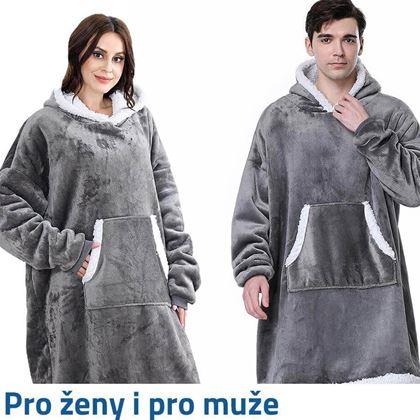 Obrazek z Ciepła bluza z futerkiem  -  szary