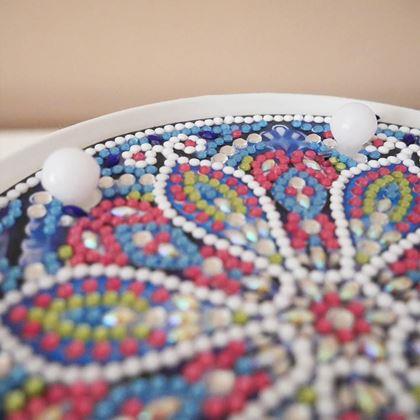 Obrazek z Diamentowe malowanie - lampa LED mandala - niebiesko -  fioletowa