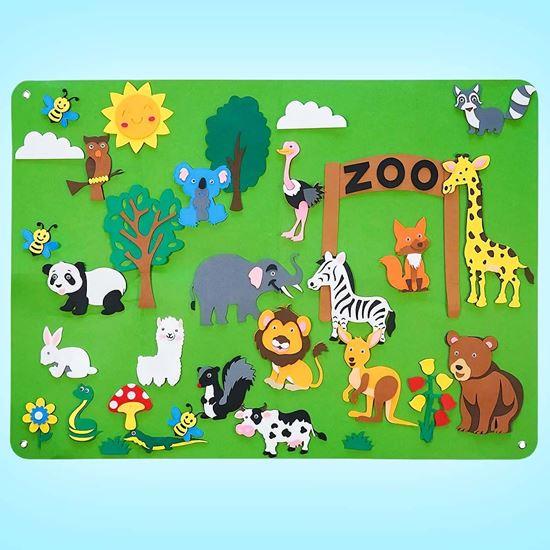 Obrazek z Filcowa tablica edukacyjna dla dzieci - zoo
