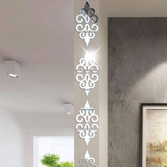 Obrazek z Lustrzane naklejki ornamenty 10 szt. -  srebrne