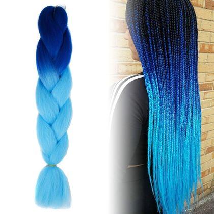 Obrazek z Włosy ombré clip-in - niebieski