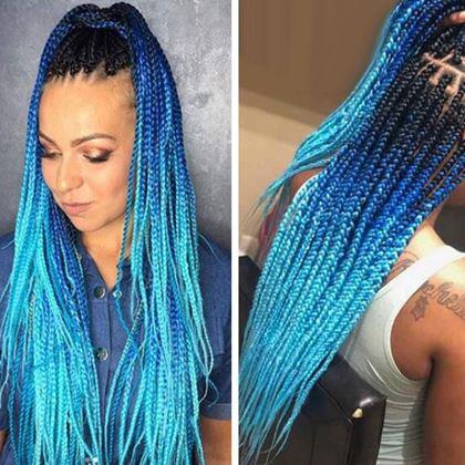 Obrazek z Włosy ombré clip-in - niebieski