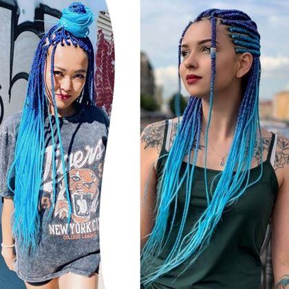 Obrazek z Włosy ombré clip-in - niebieski