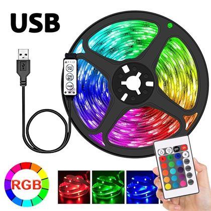 Obrazek z Taśma LED RGB z pilotem - 2 m