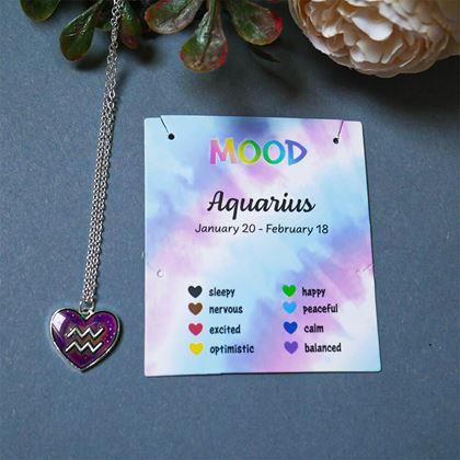 Obrazek z Naszyjnik z emocjami znaków zodiaku - wodnik