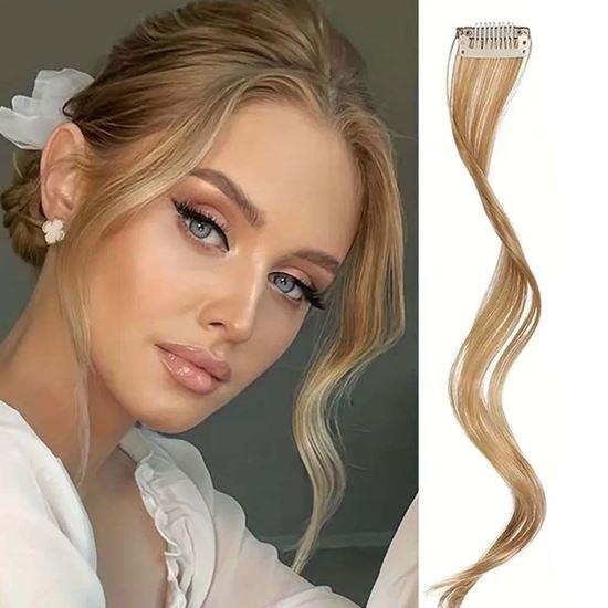 Obrazek z Dopinka na włosy z klipsem pasemka - ciemny blond