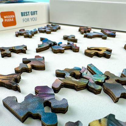 Obraz Drewniane puzzle z kotami