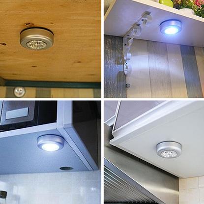 Obraz Samoprzylepna lampka 3 LED srebrna