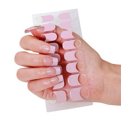 Obrazek z Eleganckie naklejki na paznokcie - francuski manicure - różowa