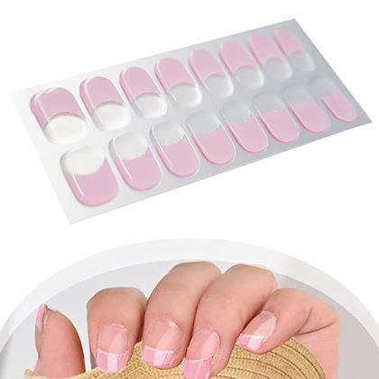Obrazek z Eleganckie naklejki na paznokcie - francuski manicure - różowa