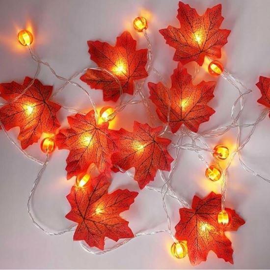 Obrazek z LED świetlny łańcuch - liście jesieni