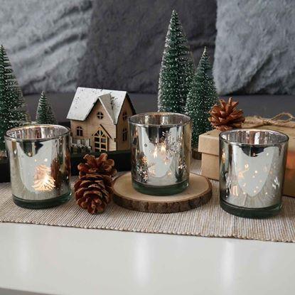 Obraz Szklany świecznik bożonarodzeniowy na tealight