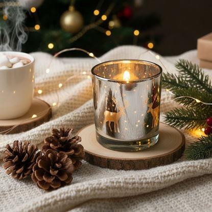 Obraz Szklany świecznik bożonarodzeniowy na tealight