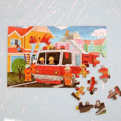 Obrazek z Puzzle dla dzieci w blaszanym pudełku  -  straż pożarna