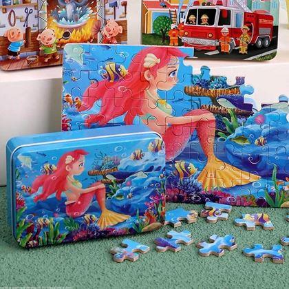 Obrazek z Puzzle dla dzieci w blaszanym pudełku  -  syrena